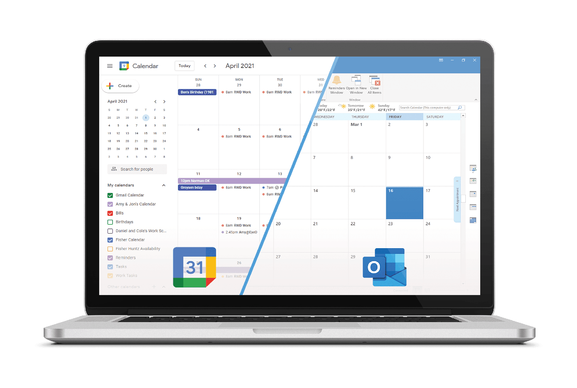 Tribeloo - Integration Outlook Google Calendar